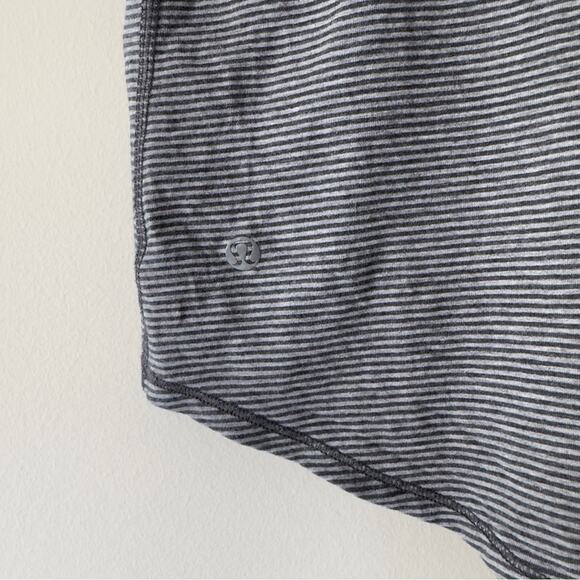 Lululemon Breezy Tank Divided Stripe Heathered Light Grey Heathered Dark Slate - Picture 7 of 14